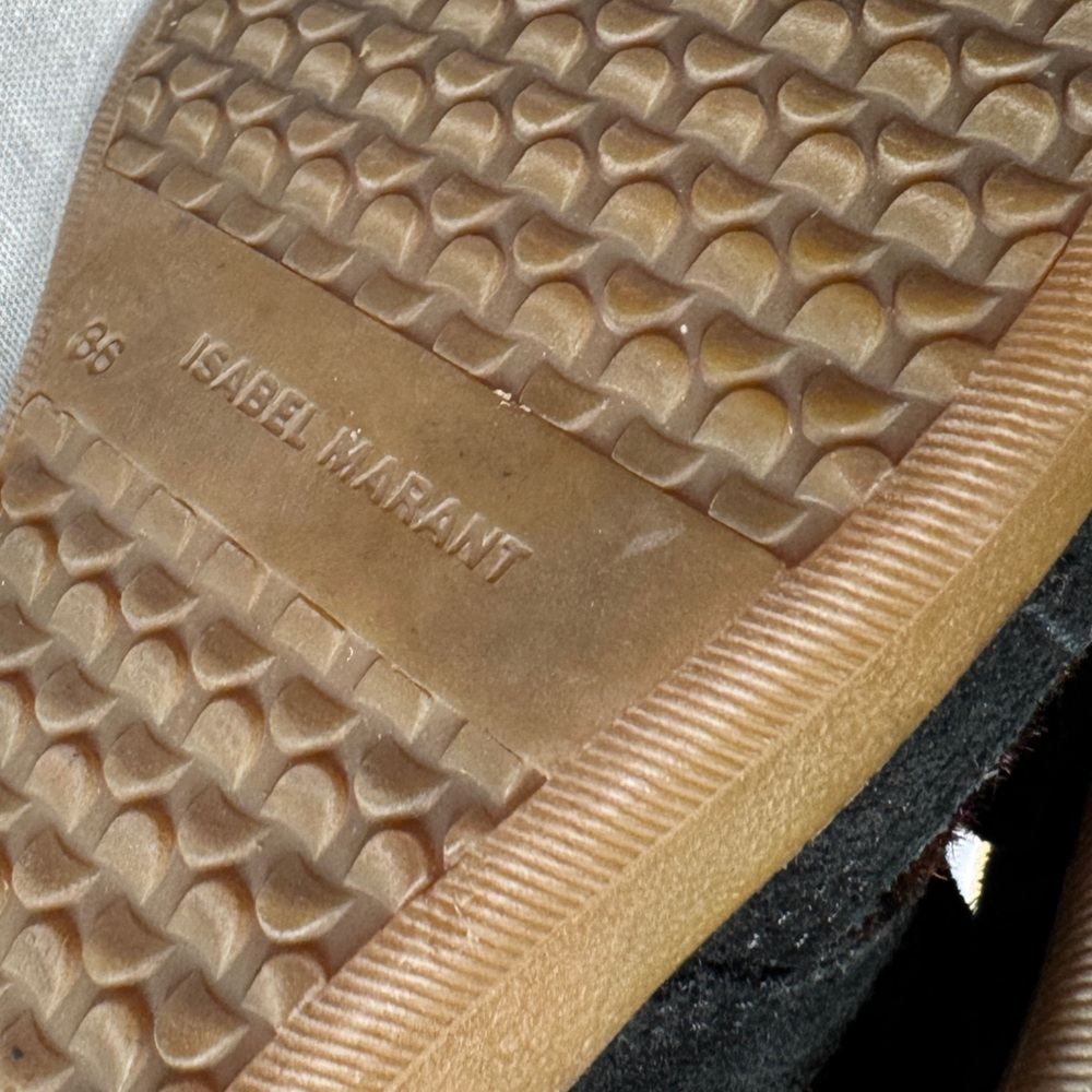 Isabel Marant Bekett Leather Wedge High Top Pony Over Basket Sneakers Womens 36 - Picture 9 of 10